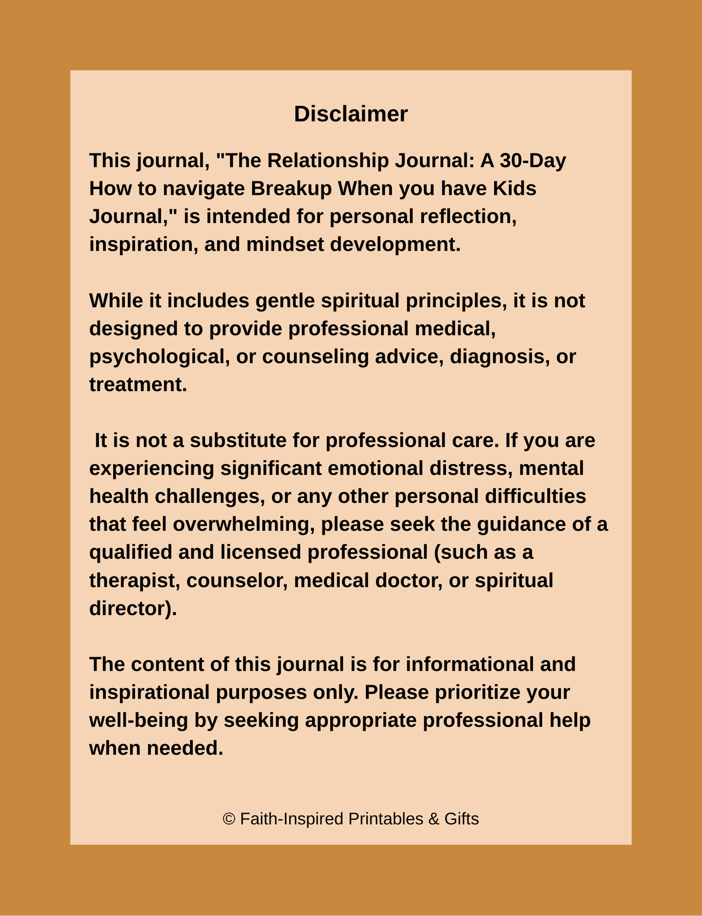 The Relationship Journal: How to Navigate a Breakup with Faith, Healing, and Guidance for Parents with Kids Paperback
