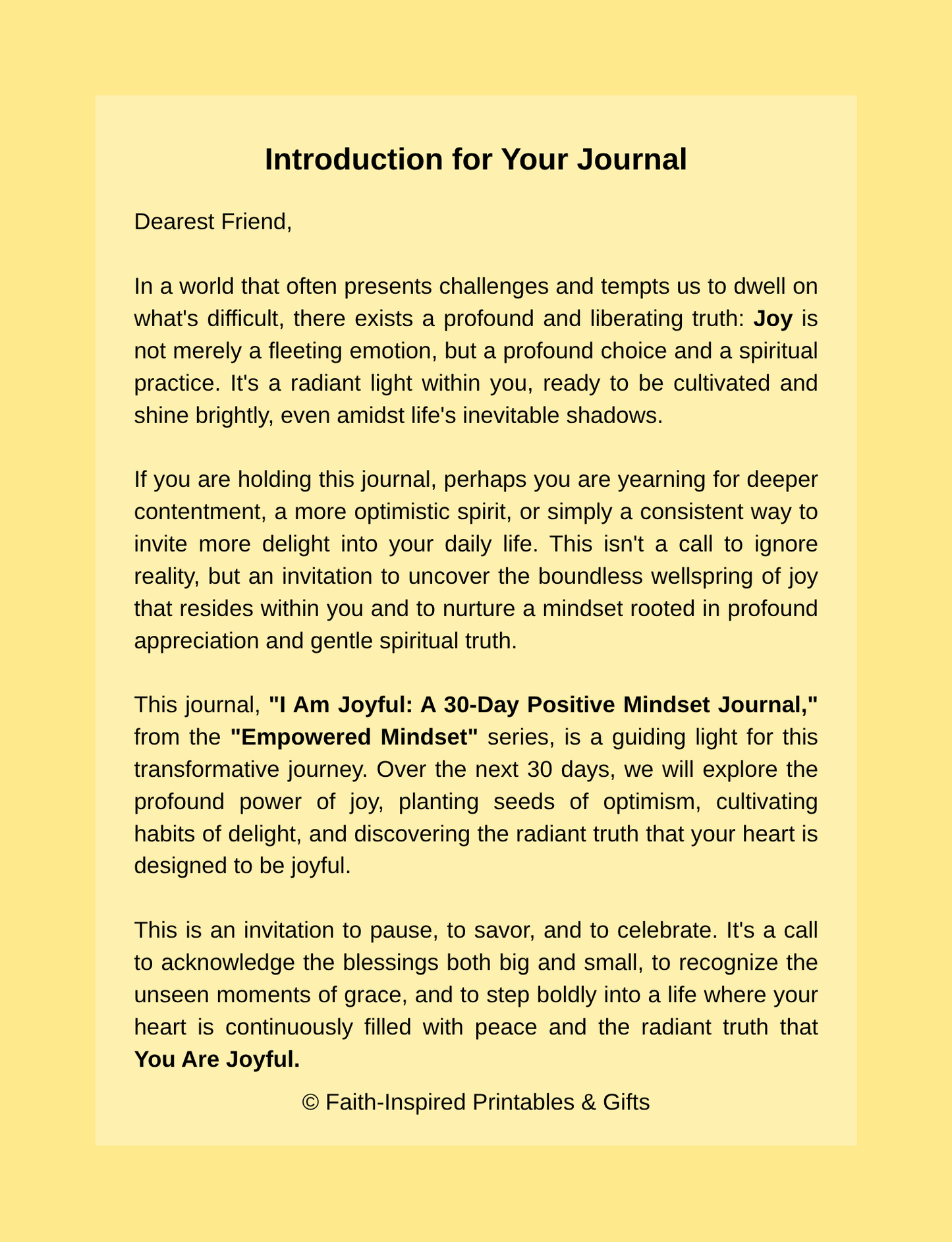 I Am Joyful: A 30-Day Positive Mindset Journal: Daily Prompts, Scripture Reflections, and Inspirational Insights to Cultivate Joy, Gratitude, and a Radiant Outlook Paperback