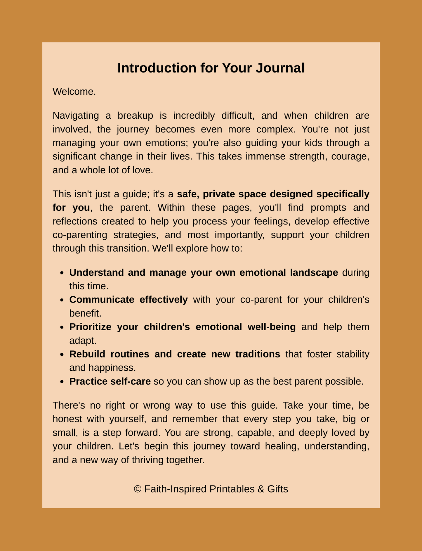 The Relationship Journal: How to Navigate a Breakup with Faith, Healing, and Guidance for Parents with Kids Paperback
