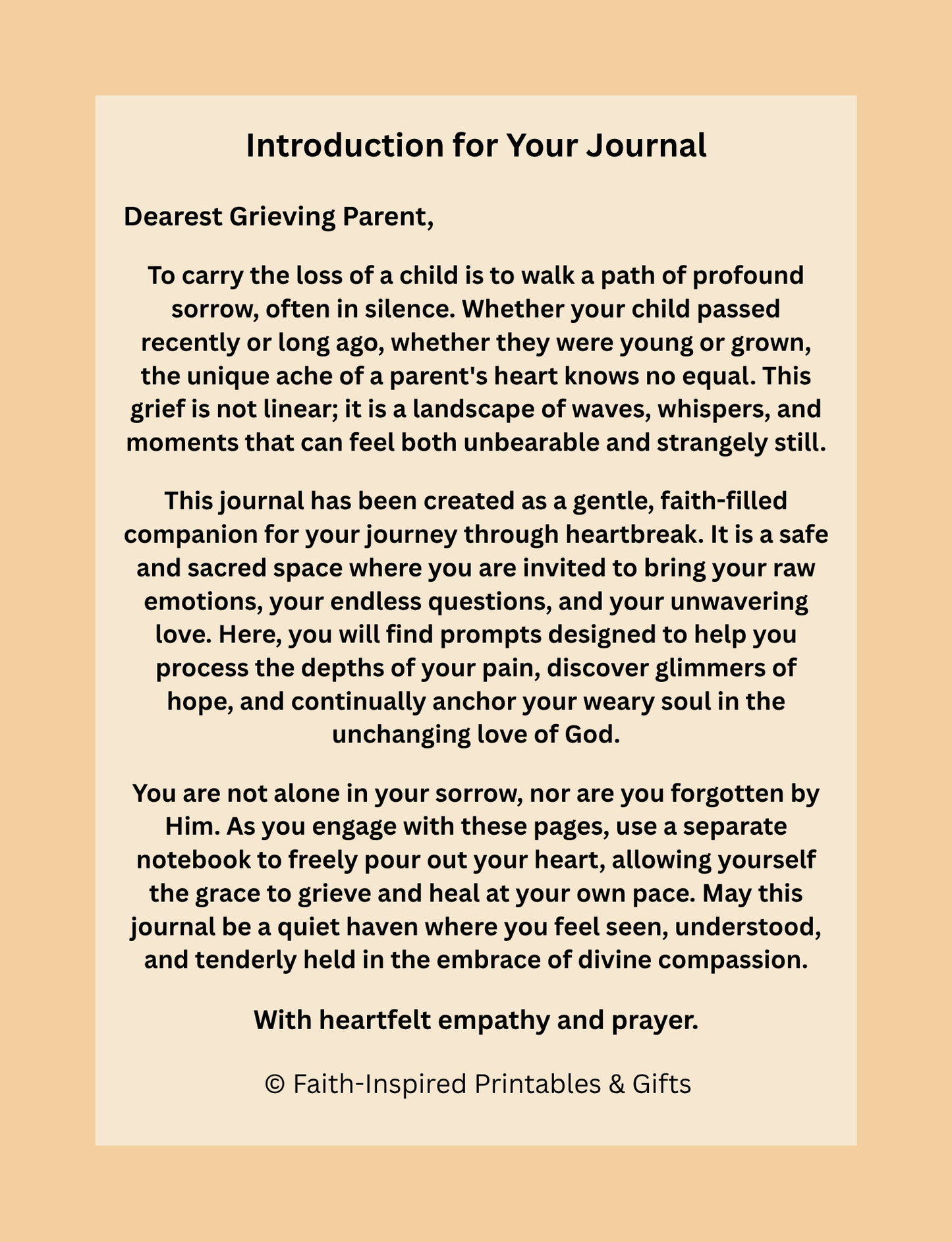 Healing Through the Heartbreak: A 30-Day Faith Journal for Parents Coping with Loss Paperback