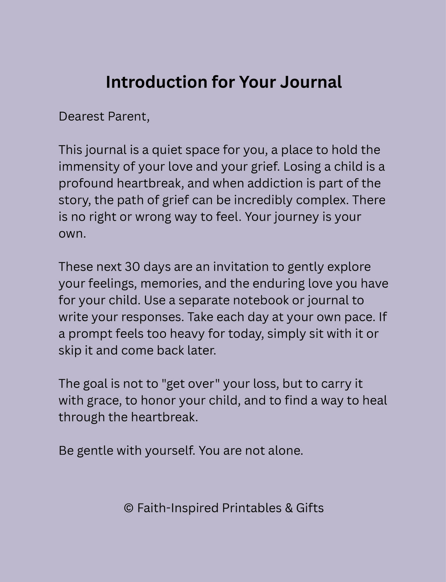 Healing Through the Heartbreak: A Grief Journal for Parents Who've Lost a Child to Addiction Paperback