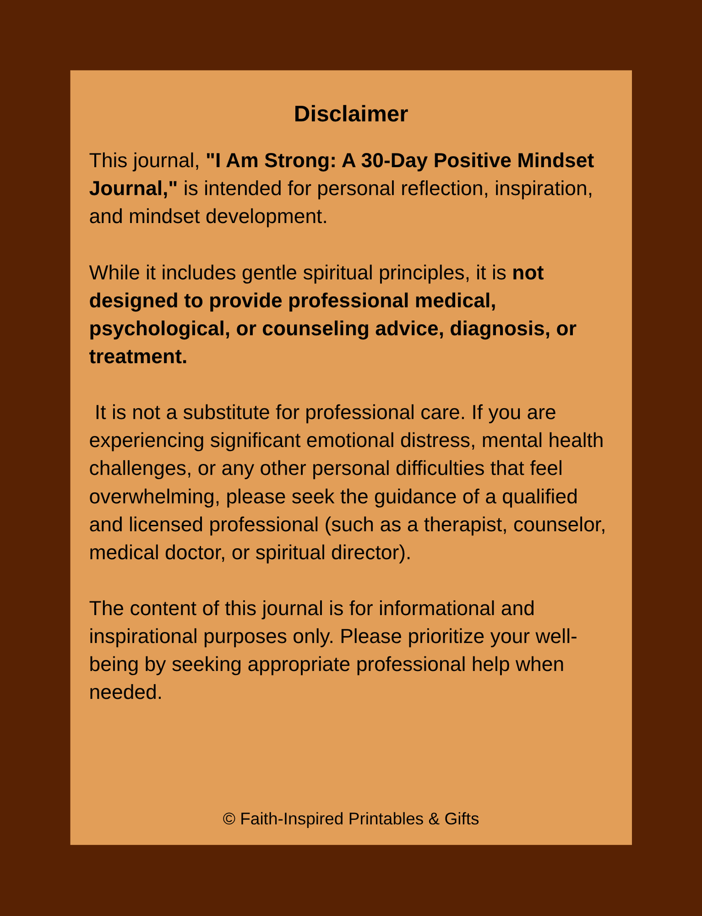 I Am Strong: A 30‑Day Guided Journal to Build Resilience, Confidence & Inner Power Paperback