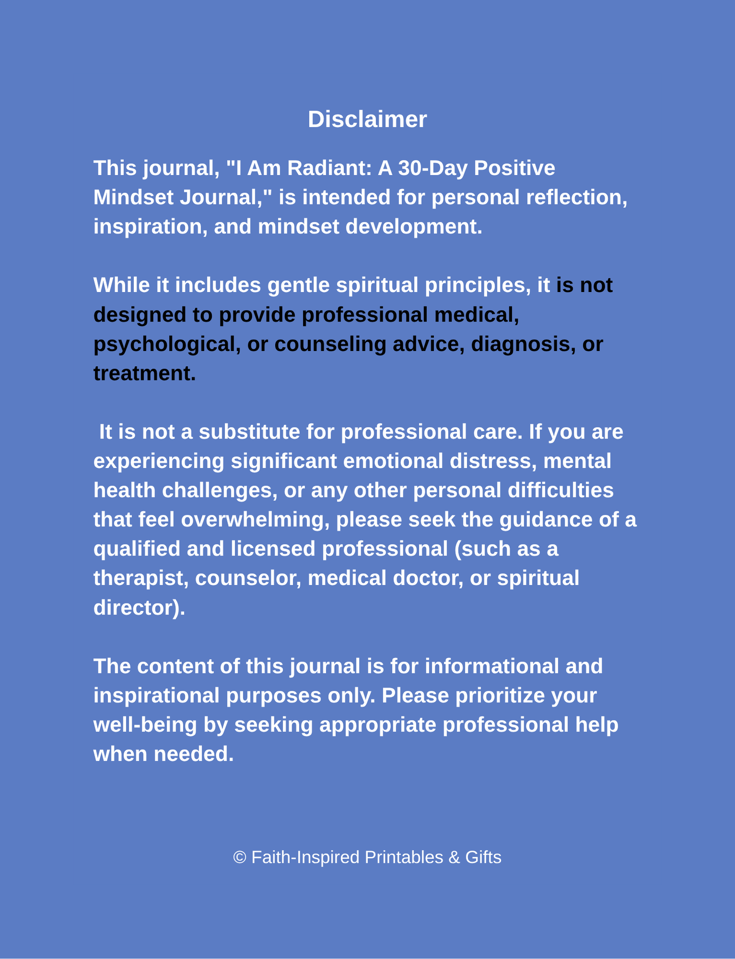 I Am Radiant: A 30-Day Positive Mindset Journal for Embracing Your Inner Light and Living with Confidence Paperback