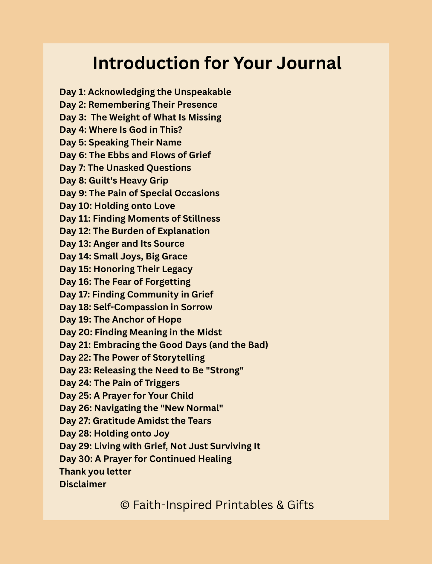 Healing Through the Heartbreak: A 30-Day Faith Journal for Parents Coping with Loss Paperback