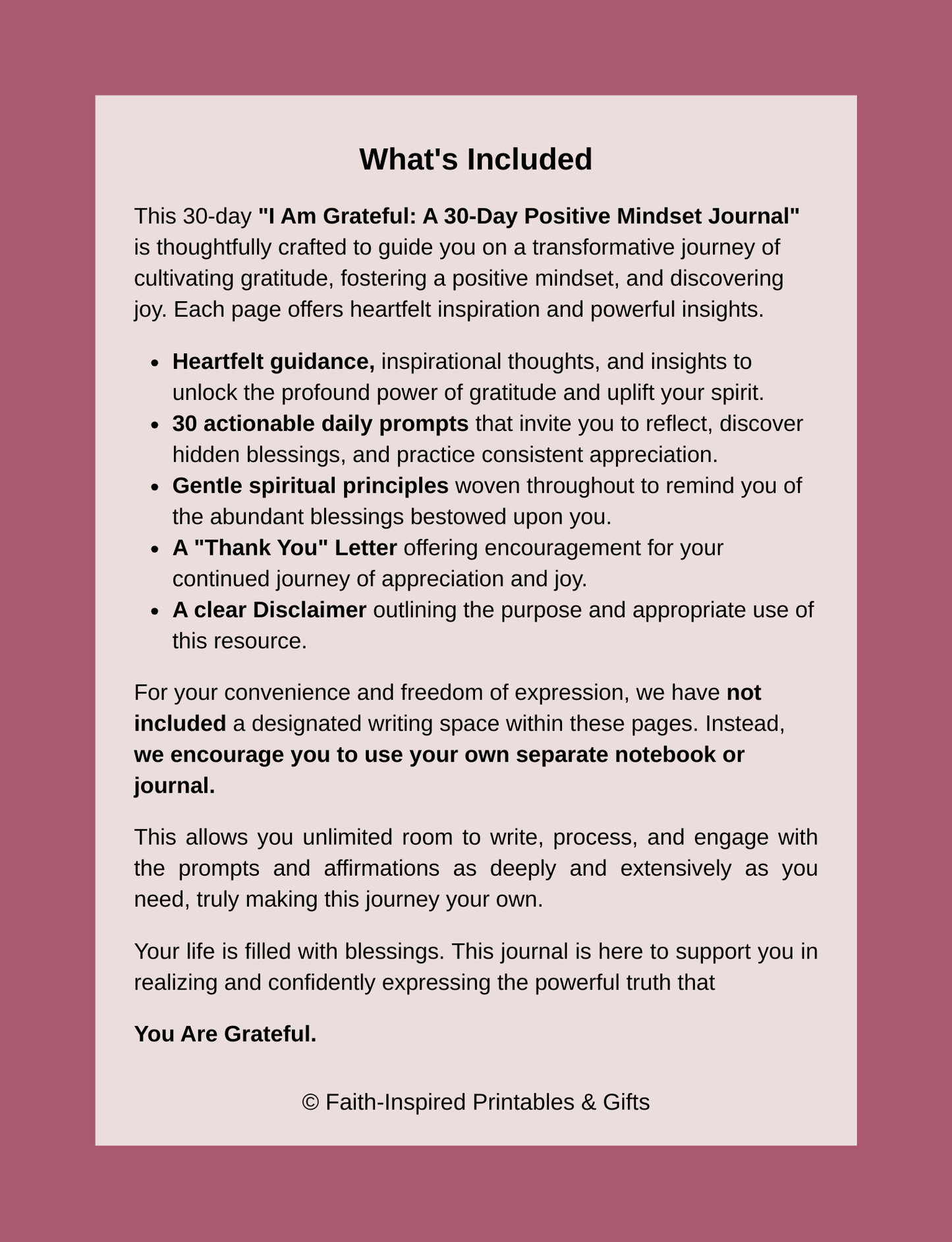 I Am Grateful: A 30-Day Positive Mindset Journal (Empowered Mindset Series): A Daily Devotional & Gratitude Practice for Women Seeking Joy, Peace, and Spiritual Connection Paperback
