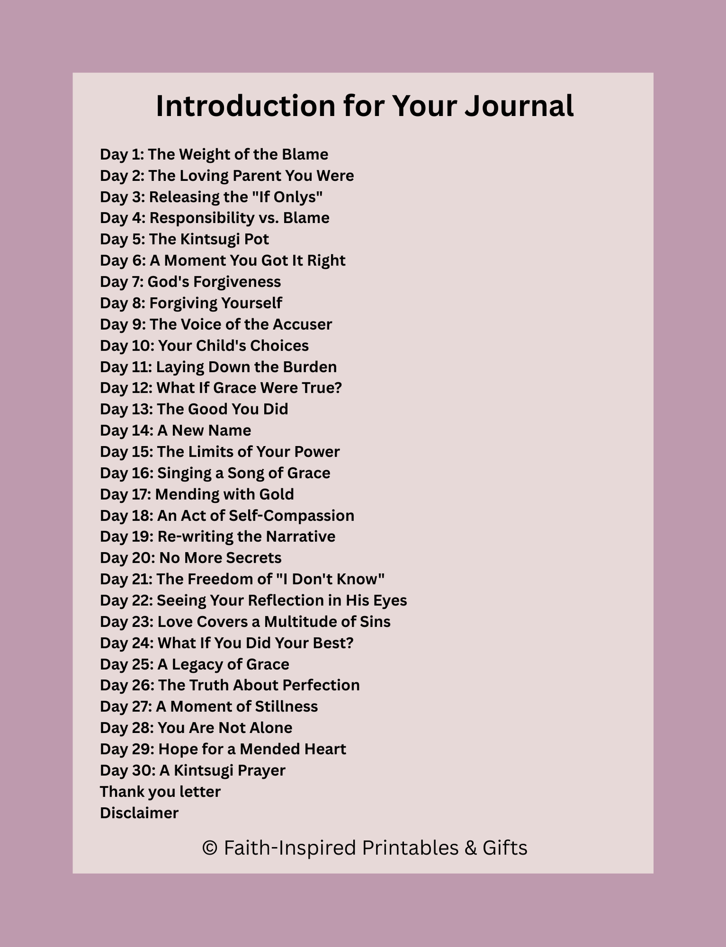 Healing Through the Heartbreak: A 30-Day Christian Journal for Parents Carrying Guilt, Blame, or Regret: Faith-Based Reflections and Daily Prompts for Self-Forgiveness, Grace, and Letting Go Paperback