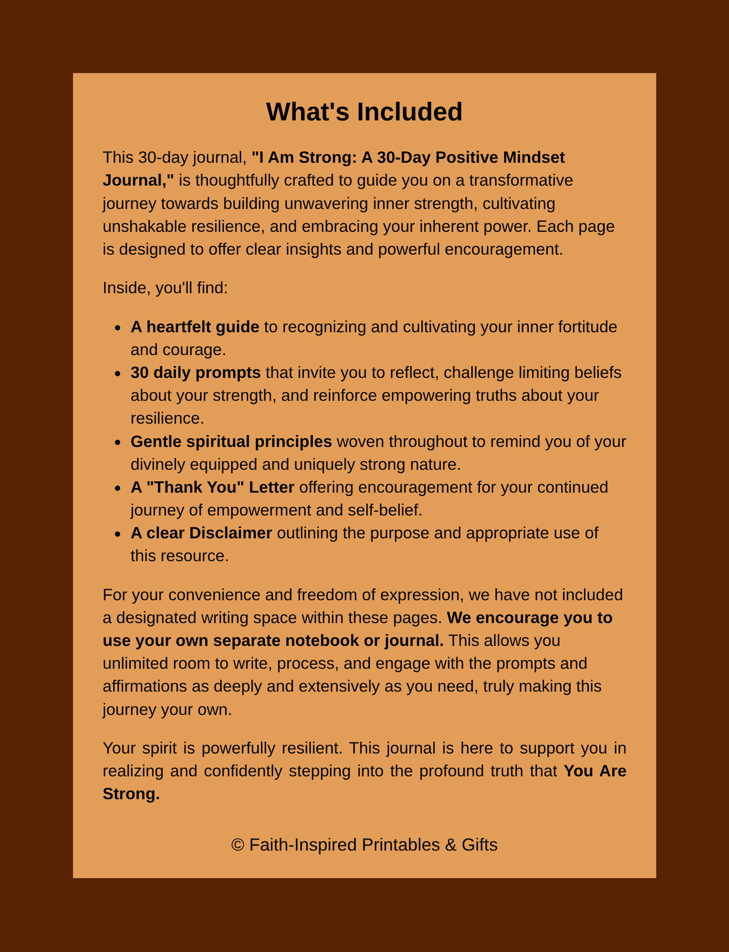 I Am Strong: A 30‑Day Guided Journal to Build Resilience, Confidence & Inner Power Paperback