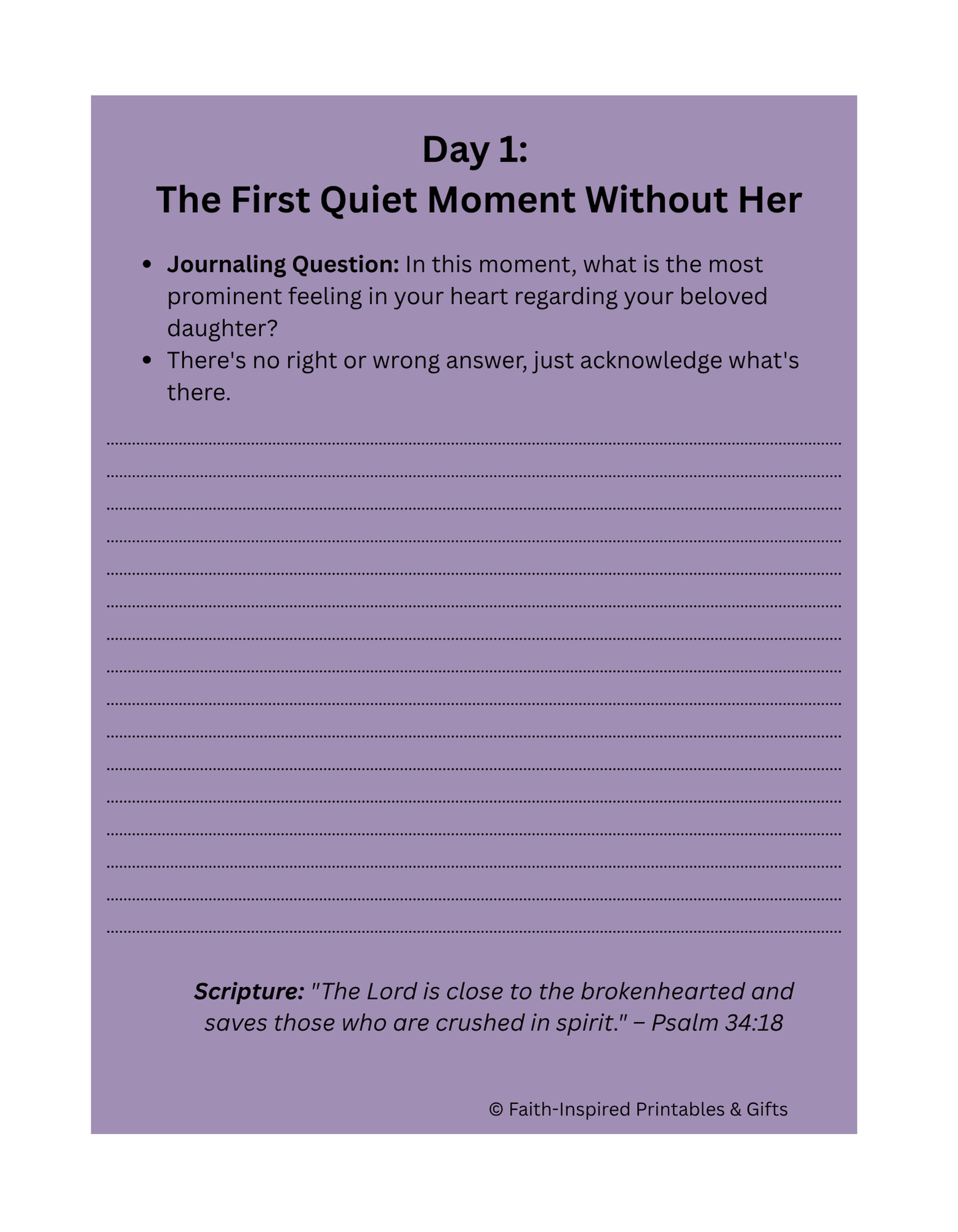 Her Light Forever Shines: A 30-Day Grief Journal for Navigating the Loss of a Daughter: Daily Christian Prompts, Scriptures, and Loving Reflections to Honor Her Memory Paperback