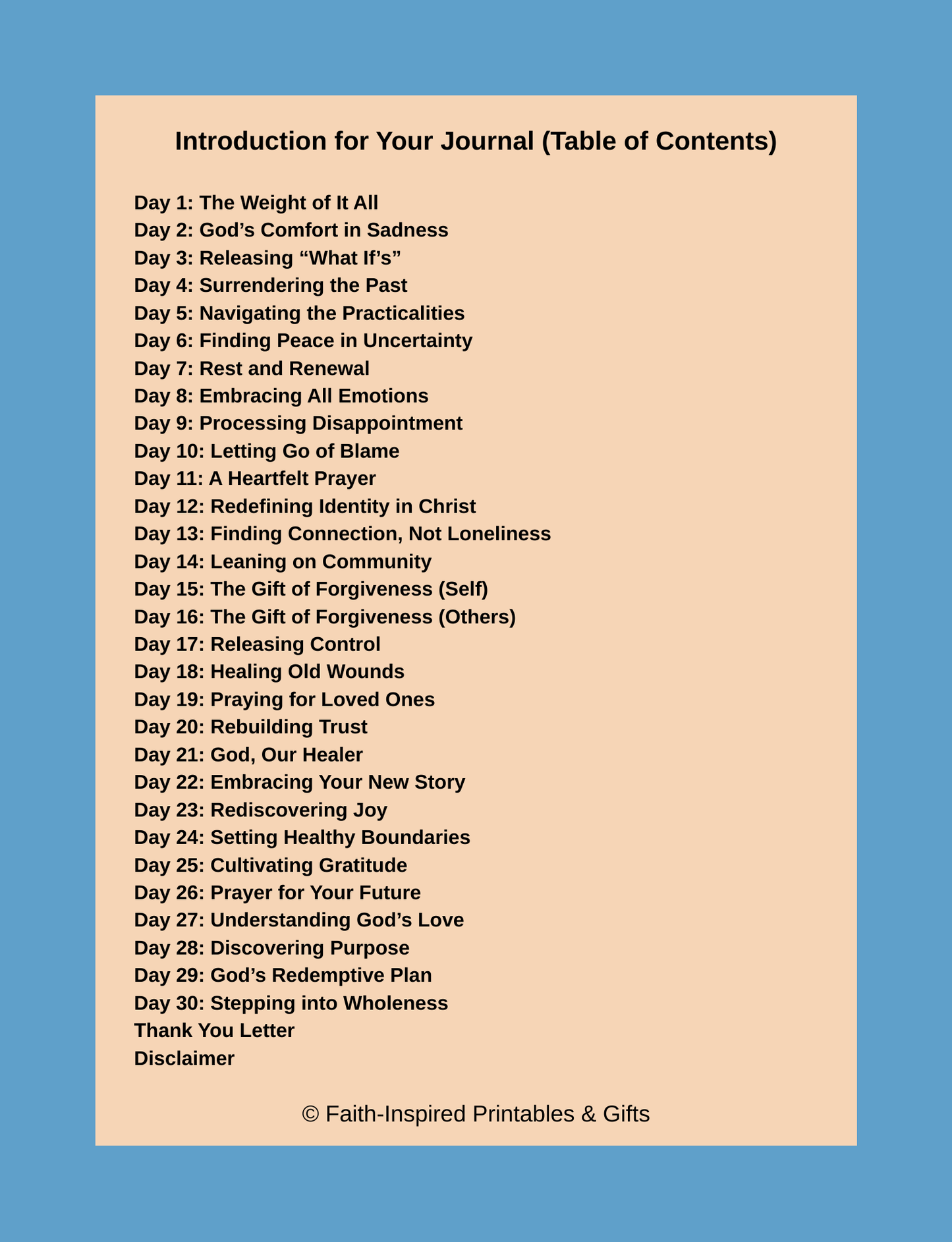 Healing Through Divorce: A 30-Day Faith Journal for Finding Hope and Wholeness in God’s Love Paperback
