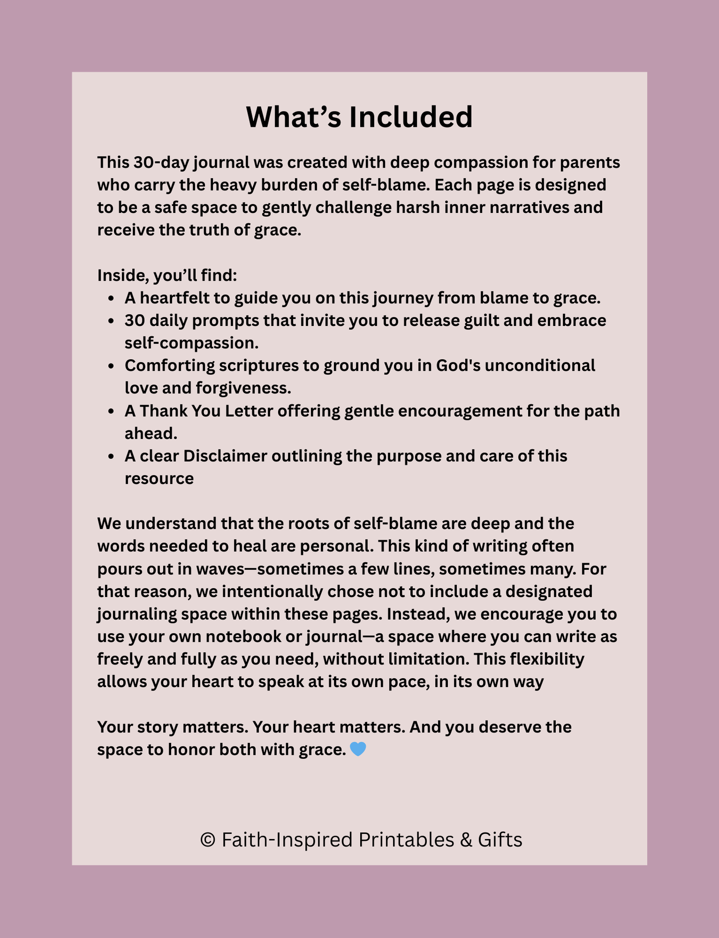 Healing Through the Heartbreak: A 30-Day Christian Journal for Parents Carrying Guilt, Blame, or Regret: Faith-Based Reflections and Daily Prompts for Self-Forgiveness, Grace, and Letting Go Paperback