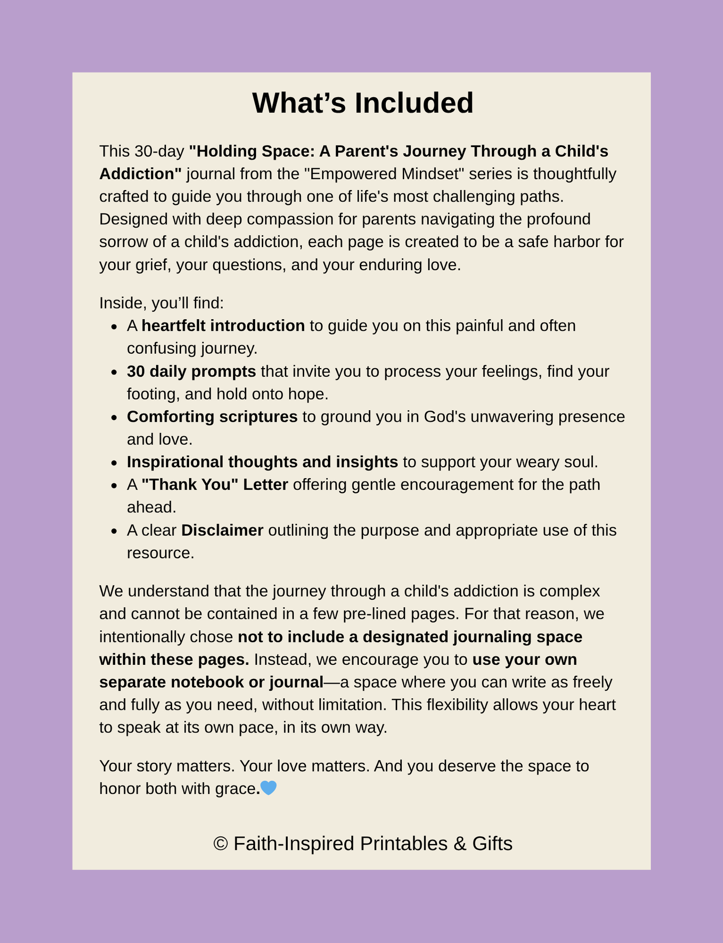 Healing Through the Heartbreak: A Gentle Journal for Parents of Children Battling Addiction Paperback