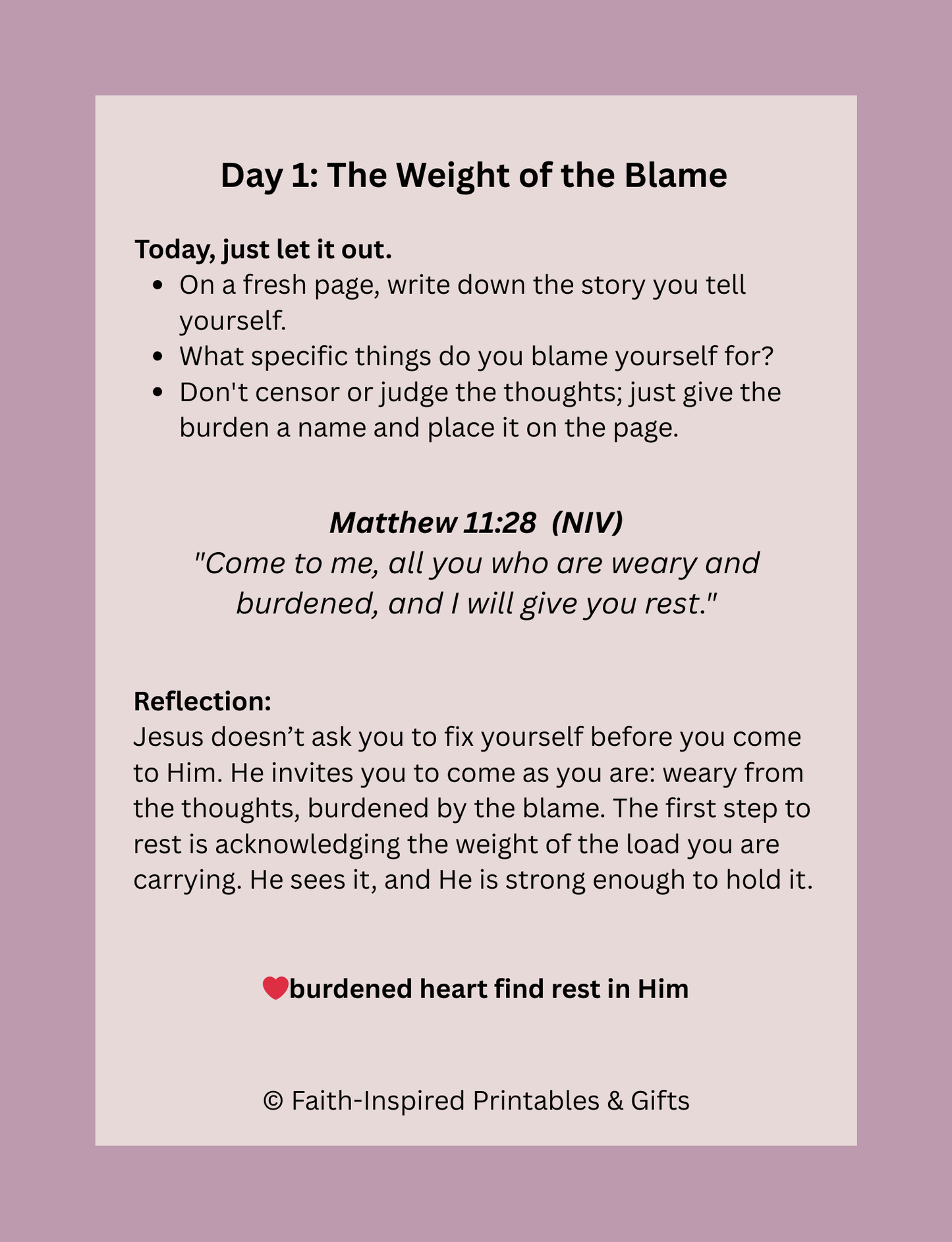 Healing Through the Heartbreak: A 30-Day Christian Journal for Parents Carrying Guilt, Blame, or Regret: Faith-Based Reflections and Daily Prompts for Self-Forgiveness, Grace, and Letting Go Paperback