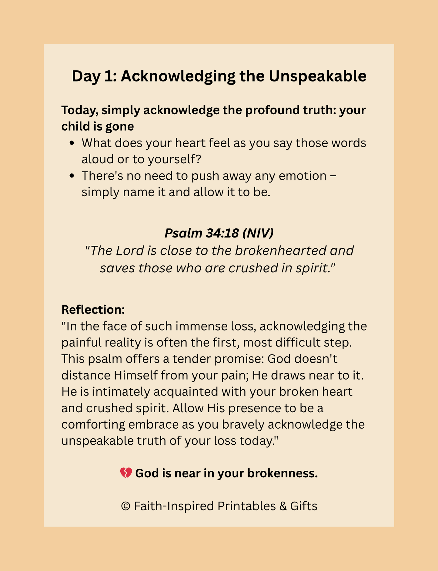 Healing Through the Heartbreak: A 30-Day Faith Journal for Parents Coping with Loss Paperback
