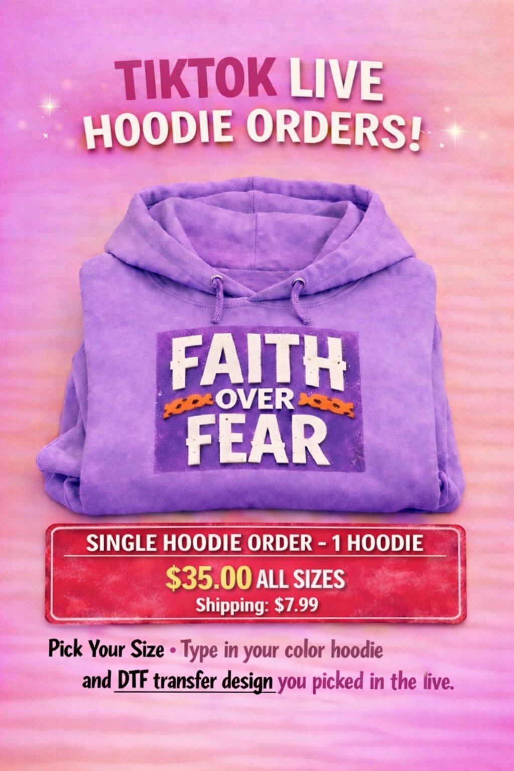 (TikTok Live Only) Single Hoodie Order