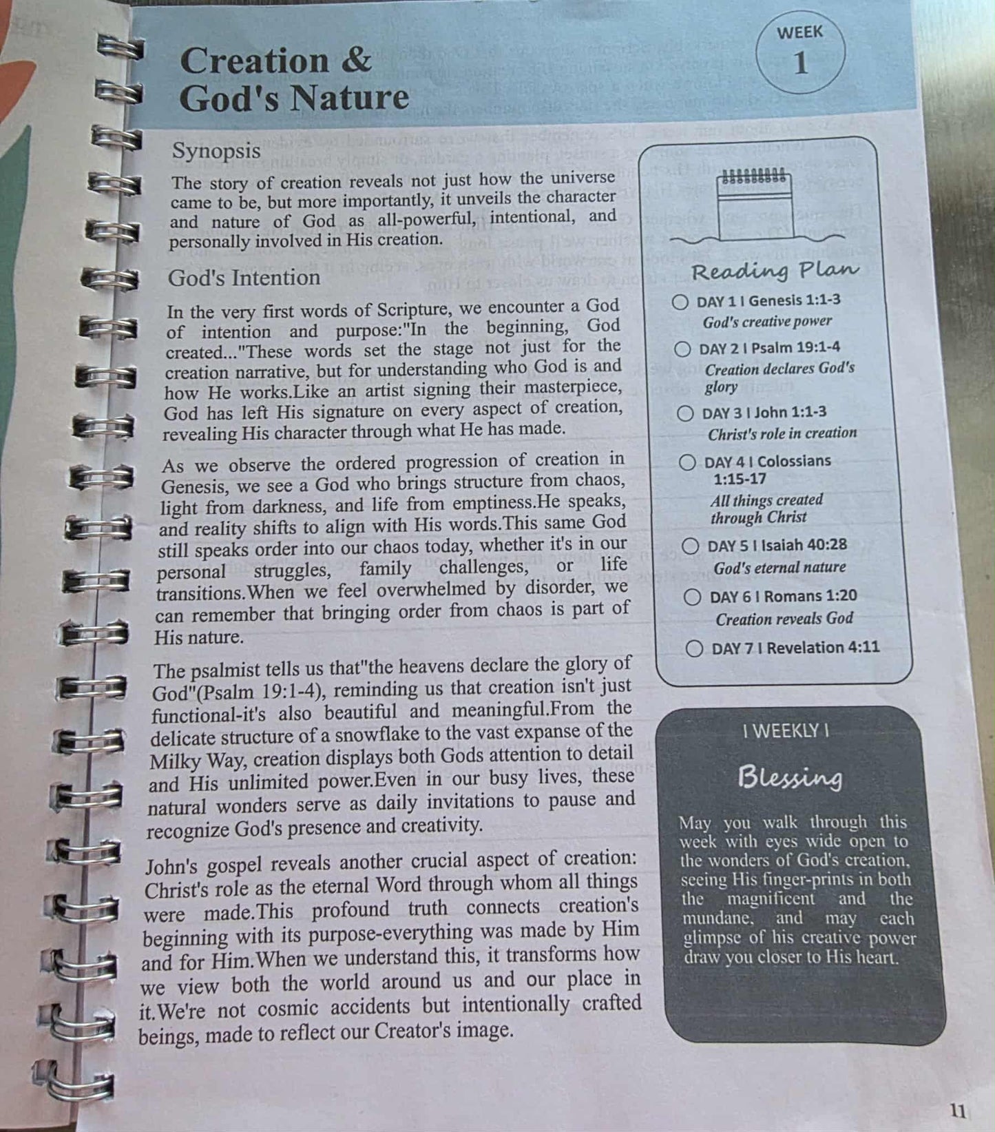 The Bible in a year-A 52 Week Journey Through God's Word